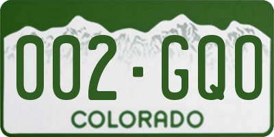 CO license plate 002GQO