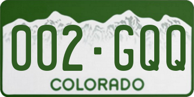 CO license plate 002GQQ