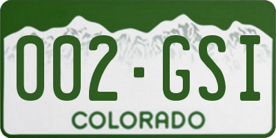 CO license plate 002GSI
