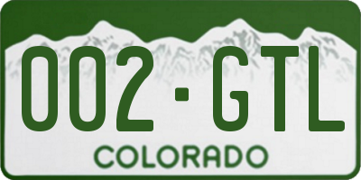 CO license plate 002GTL