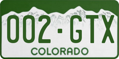 CO license plate 002GTX