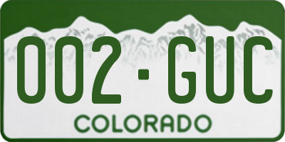 CO license plate 002GUC