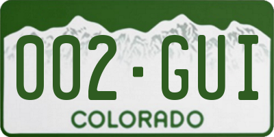 CO license plate 002GUI