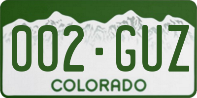 CO license plate 002GUZ