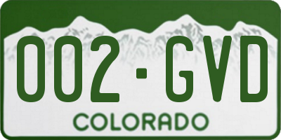 CO license plate 002GVD