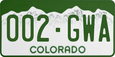 CO license plate 002GWA