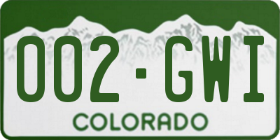 CO license plate 002GWI