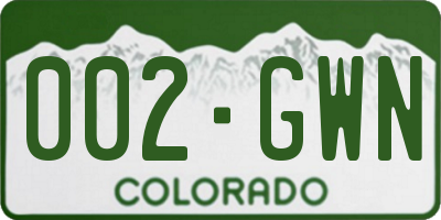 CO license plate 002GWN