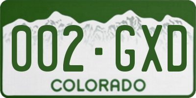 CO license plate 002GXD