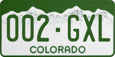 CO license plate 002GXL