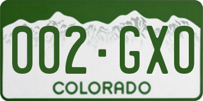 CO license plate 002GXO
