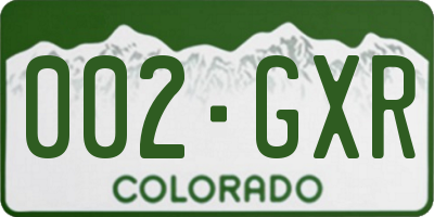 CO license plate 002GXR