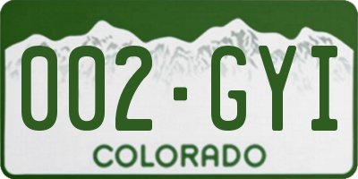 CO license plate 002GYI