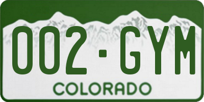 CO license plate 002GYM