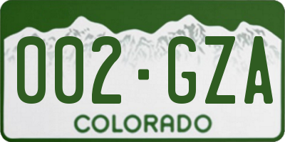 CO license plate 002GZA