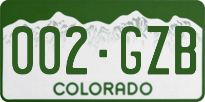 CO license plate 002GZB