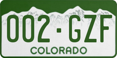 CO license plate 002GZF
