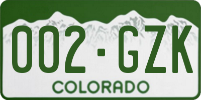 CO license plate 002GZK