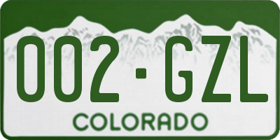 CO license plate 002GZL