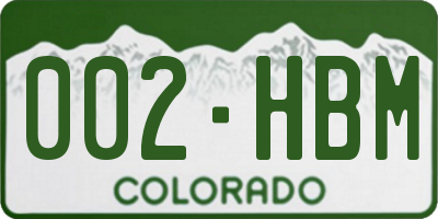 CO license plate 002HBM