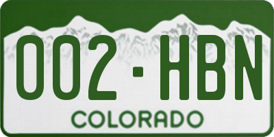CO license plate 002HBN