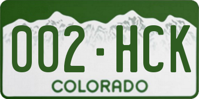 CO license plate 002HCK