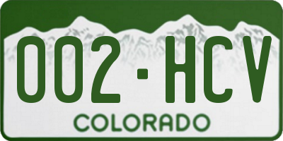 CO license plate 002HCV