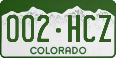 CO license plate 002HCZ