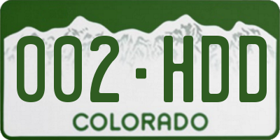 CO license plate 002HDD