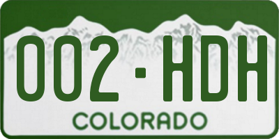 CO license plate 002HDH