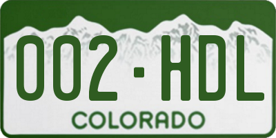 CO license plate 002HDL