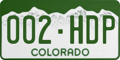 CO license plate 002HDP