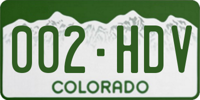 CO license plate 002HDV