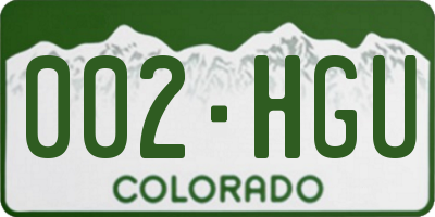 CO license plate 002HGU