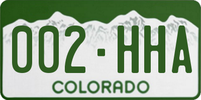 CO license plate 002HHA