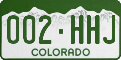 CO license plate 002HHJ