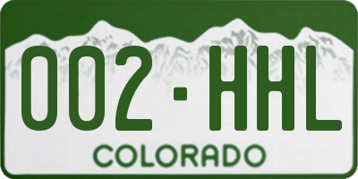 CO license plate 002HHL