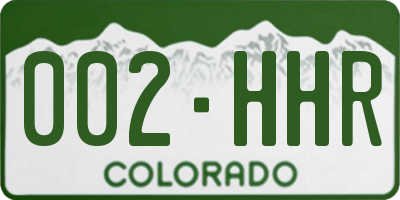 CO license plate 002HHR