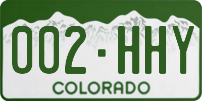 CO license plate 002HHY