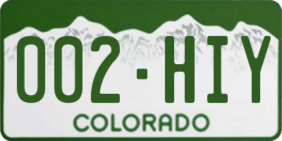 CO license plate 002HIY
