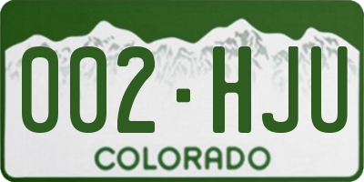 CO license plate 002HJU