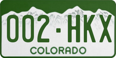 CO license plate 002HKX