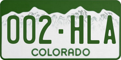 CO license plate 002HLA