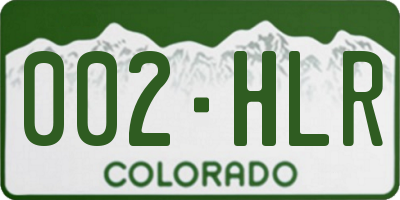 CO license plate 002HLR