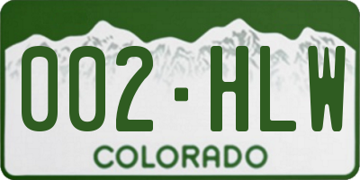 CO license plate 002HLW