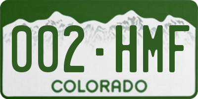 CO license plate 002HMF