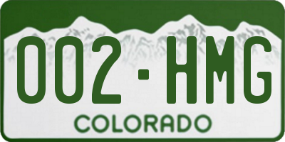 CO license plate 002HMG