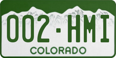 CO license plate 002HMI