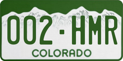 CO license plate 002HMR