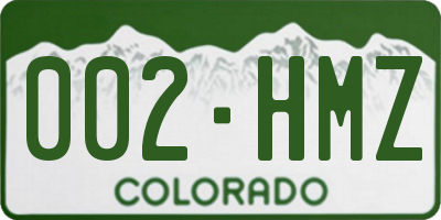 CO license plate 002HMZ
